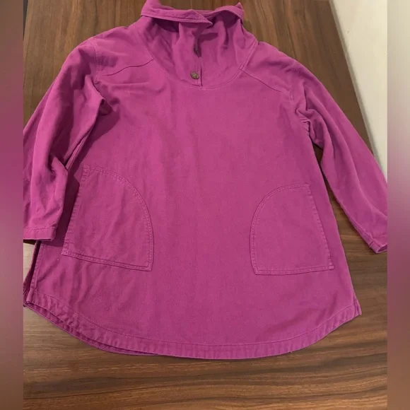 Soft Surroundings Port Royale Tunic Sweatshirt in fuchsia pink size M-L - Picture 6 of 9